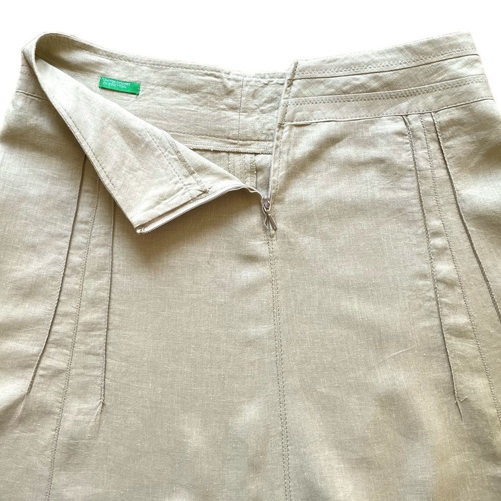 Benetton Linen Skirt, Beige, Italy Size 40 (4 US) - Picture 6 of 10